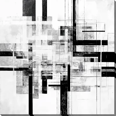 Картина маслом Черно-белая абстракция №265