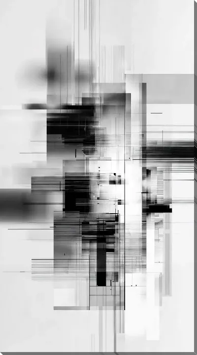 Картина маслом Черно-белая абстракция №270