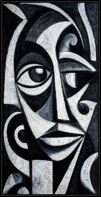 Картина Черно-белая абстракция №271