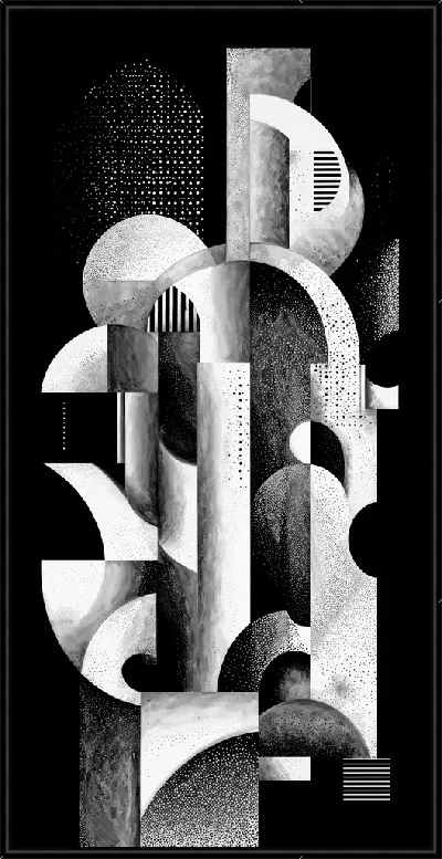 Картина Черно-белая абстракция №282