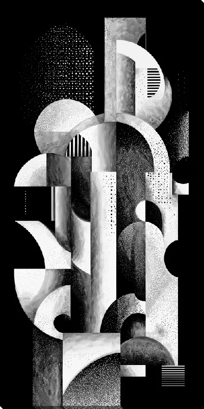 Картина маслом Черно-белая абстракция №282