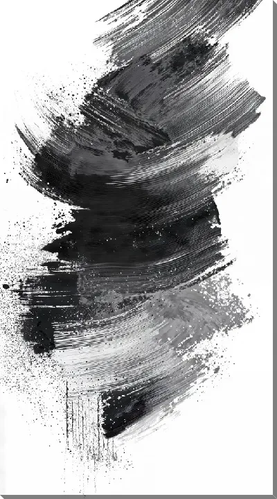 Картина маслом Черно-белая абстракция №283