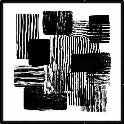 Картина Черно-белая абстракция №284