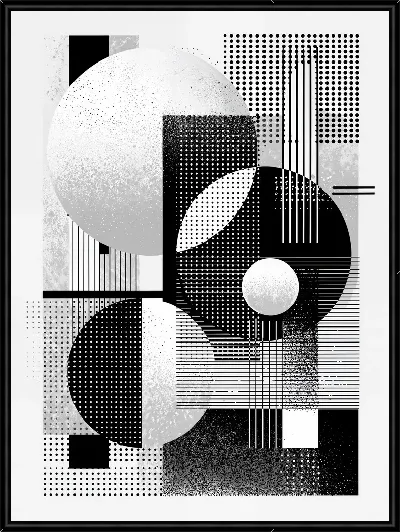 Картина Черно-белая абстракция №286