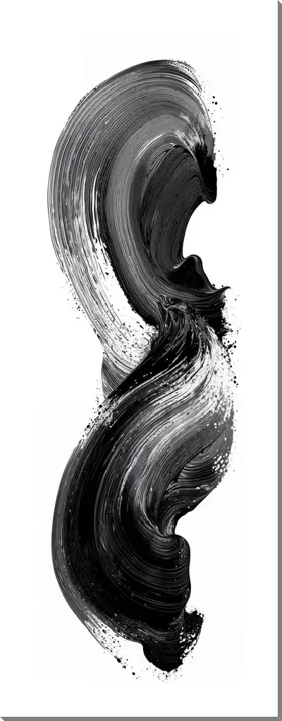 Картина маслом Черно-белая абстракция №288