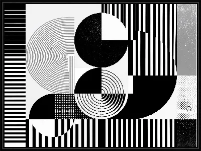 Картина Черно-белая абстракция №293