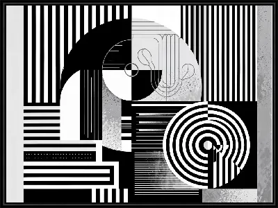 Картина Черно-белая абстракция №296