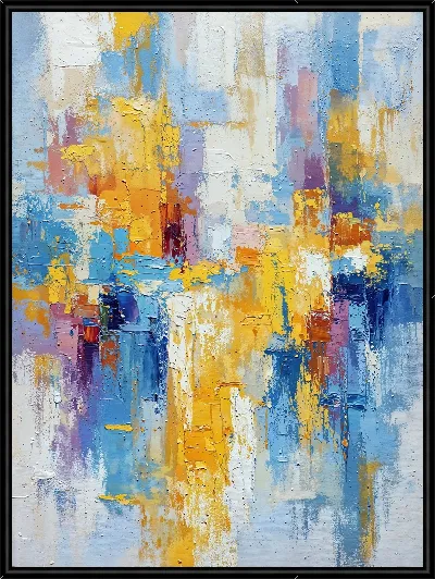 Картина Желтая и синяя абстракция №1