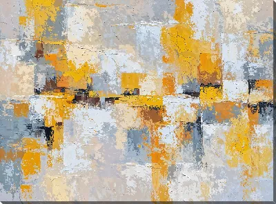 Картина маслом Желтая и бежевая абстракция №3