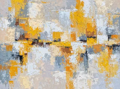 Плакат Желтая и бежевая абстракция №3