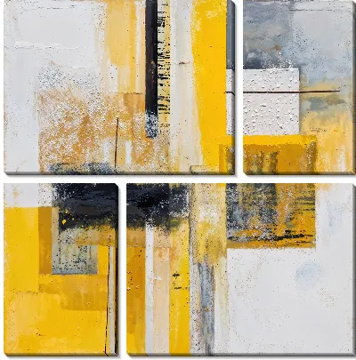 Модульная картина Желтая абстракция №4