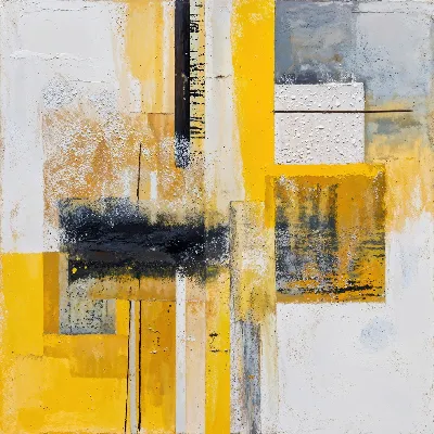Плакат Желтая абстракция №4