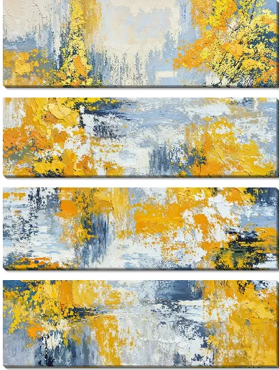 Модульная картина Желтая абстракция №7