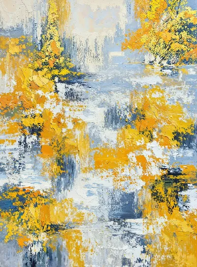 Плакат Желтая абстракция №7