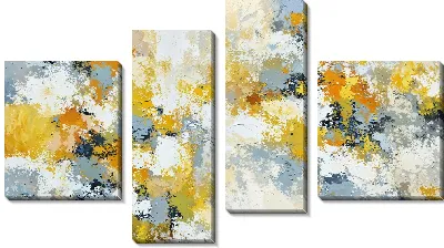 Модульная картина Желтая абстракция №9