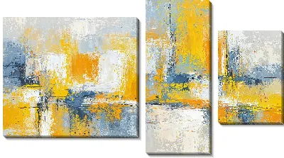 Модульная картина Желтая абстракция №11