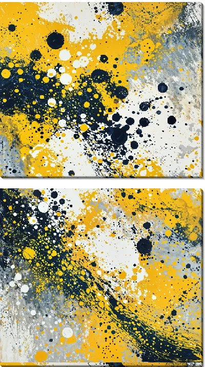 Модульная картина Желтая абстракция №12