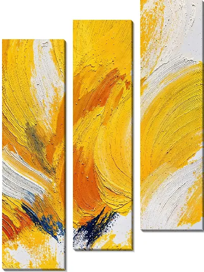 Модульная картина Желтая абстракция №14