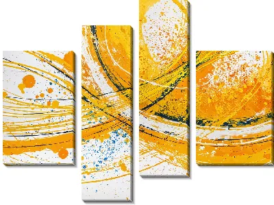 Модульная картина Желтая абстракция №15