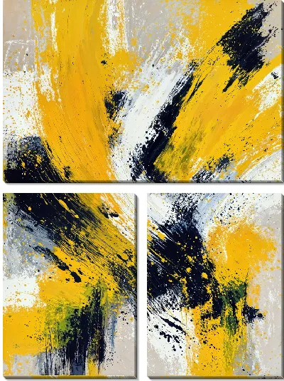 Модульная картина Желтая абстракция №17