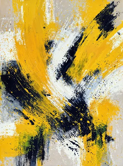 Плакат Желтая абстракция №17