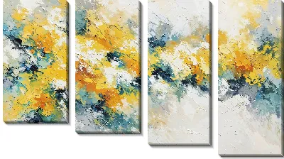 Модульная картина Желтая абстракция №18