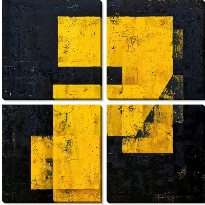 Модульная картина Желтая абстракция №19