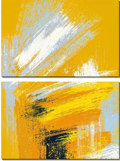 Модульная картина Желтая абстракция №20