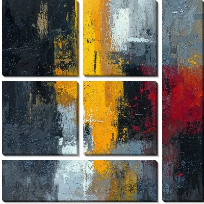 Модульная картина Желтая абстракция №21