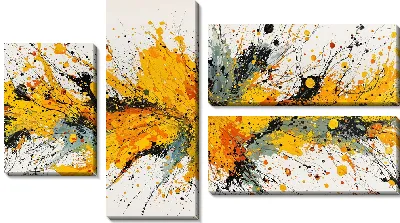 Модульная картина Желтая абстракция №24