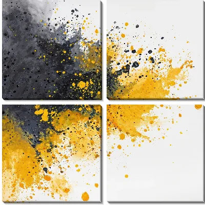 Модульная картина Желтая абстракция №26