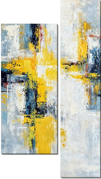 Модульная картина Желтая абстракция №27