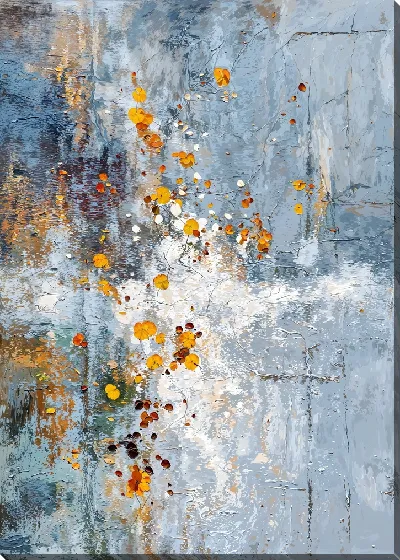 Картина маслом Желтая и синяя абстракция №28