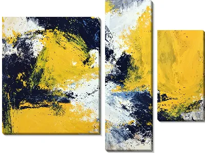 Модульная картина Абстракция желтая №2
