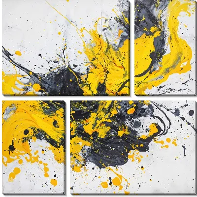Модульная картина Абстракция желтая №3