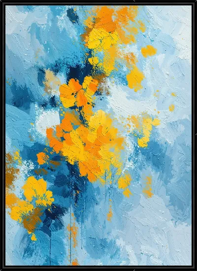 Картина Абстракция желто-голубая №5