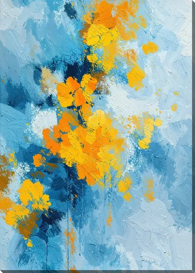 Постер Абстракция желто-голубая №5