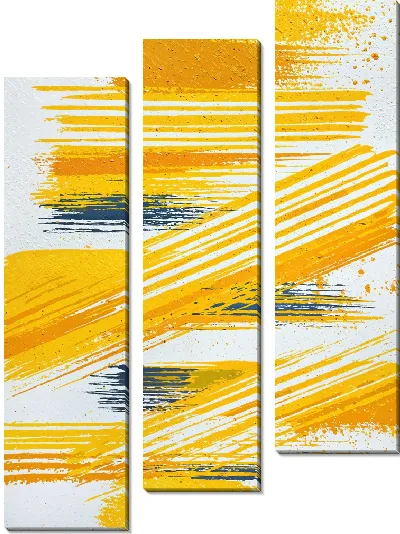 Модульная картина Абстракция желтая №7