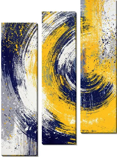 Модульная картина Абстракция желтая №8