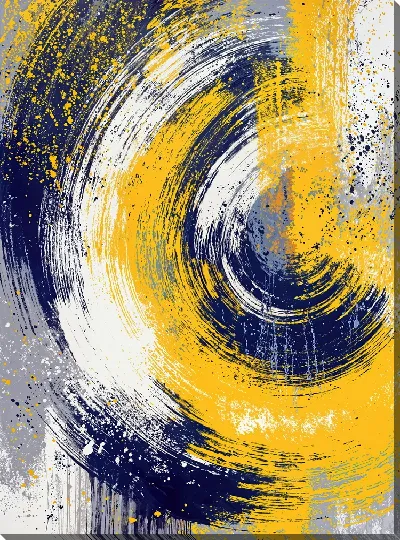 Картина маслом Абстракция желтая №8