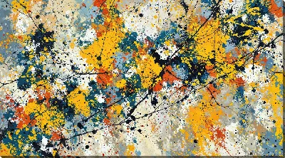 Постер Абстракция желтые брызги