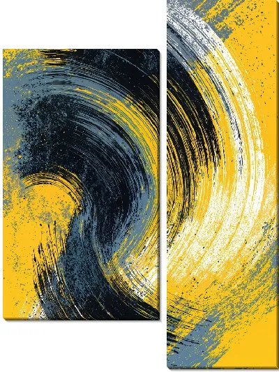 Модульная картина Абстракция желтая №10