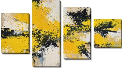 Модульная картина Абстракция желтая №12