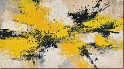 Картина маслом Абстракция желтая №12