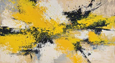 Плакат Абстракция желтая №12