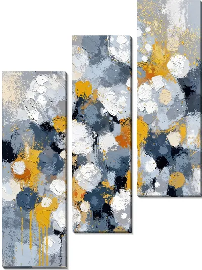 Модульная картина Абстракция желто-серая №13