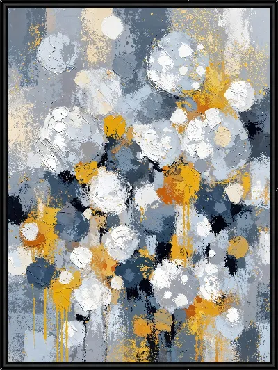 Картина Абстракция желто-серая №13