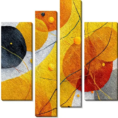 Модульная картина Абстракция желтая №15