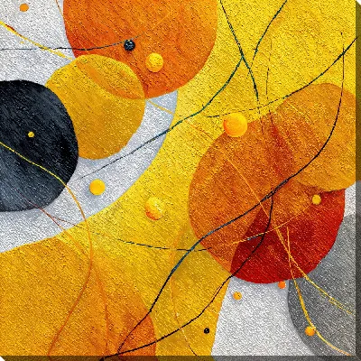 Картина маслом Абстракция желтая №15