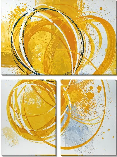 Модульная картина Абстракция желтая №17